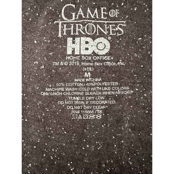 Game Of Thrones STARK HBO Womens T Shirt 2 Sided Gray Flecked Cap Sleeves Sz MED - Picture 3 of 7